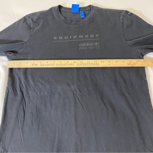 Adidas Equipment Logo Tee Black Size 105 US Large Round Hem - Picture 2 of 9